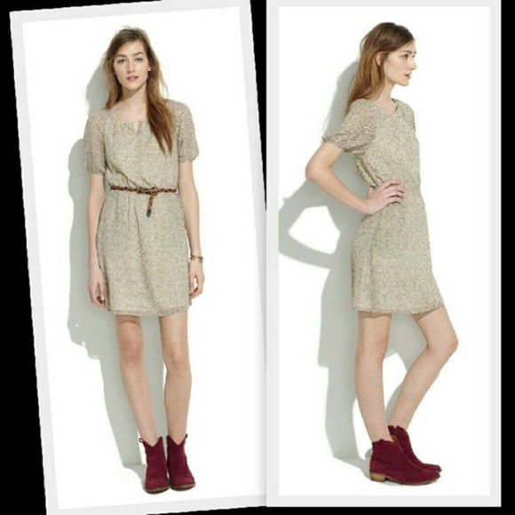 Madewell Silk Mini Dress Cream size 6 - Picture 3 of 5